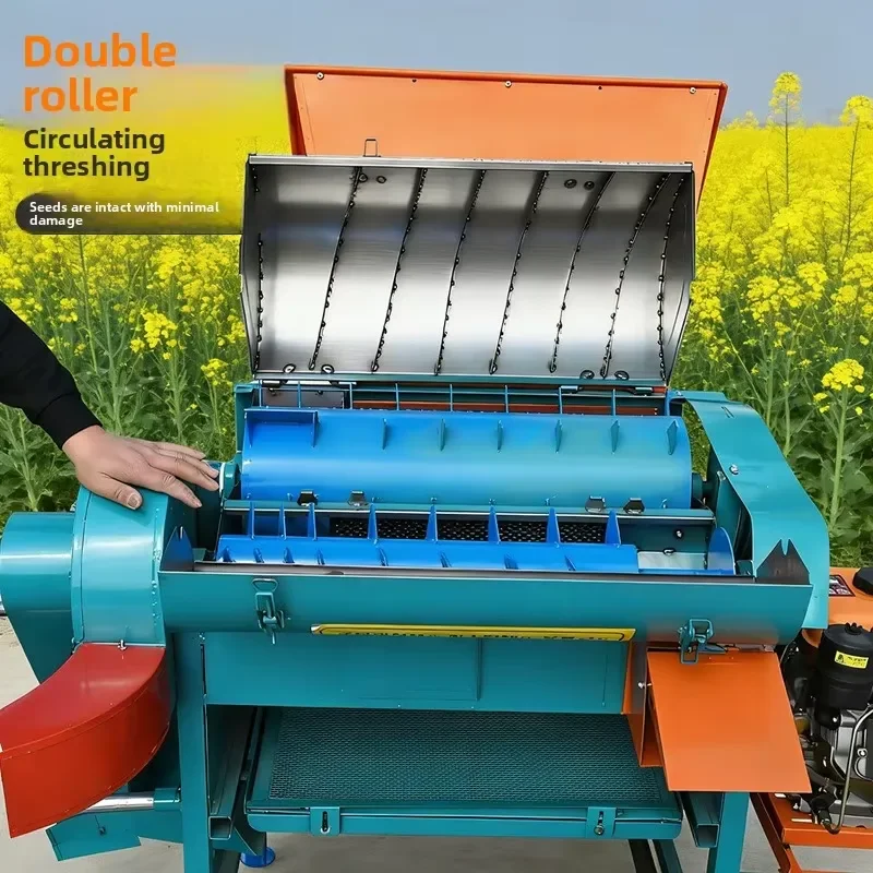 Dual Roller Multifunctional Thresher 220V 380v High Capacity for Oilseed Corn Rice Hemp Wheat Soybeans Sorghum Harvest