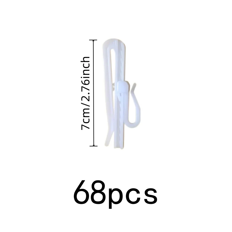 68 pcs No Drilling Required 7cm Height Adjustable Drapery Pins, great for Bedroom Window Drapery, Strong Load Support