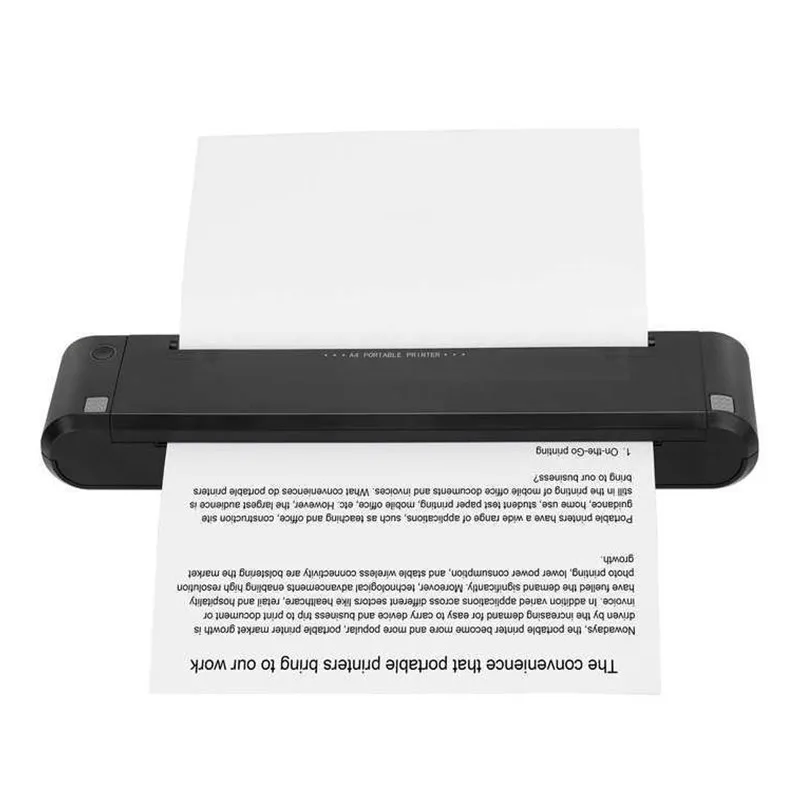 Portable Bluetooth HD A4 Thermal transfer printer 300 DPI mobile office document ribbon printer compatible with smartphone & PC