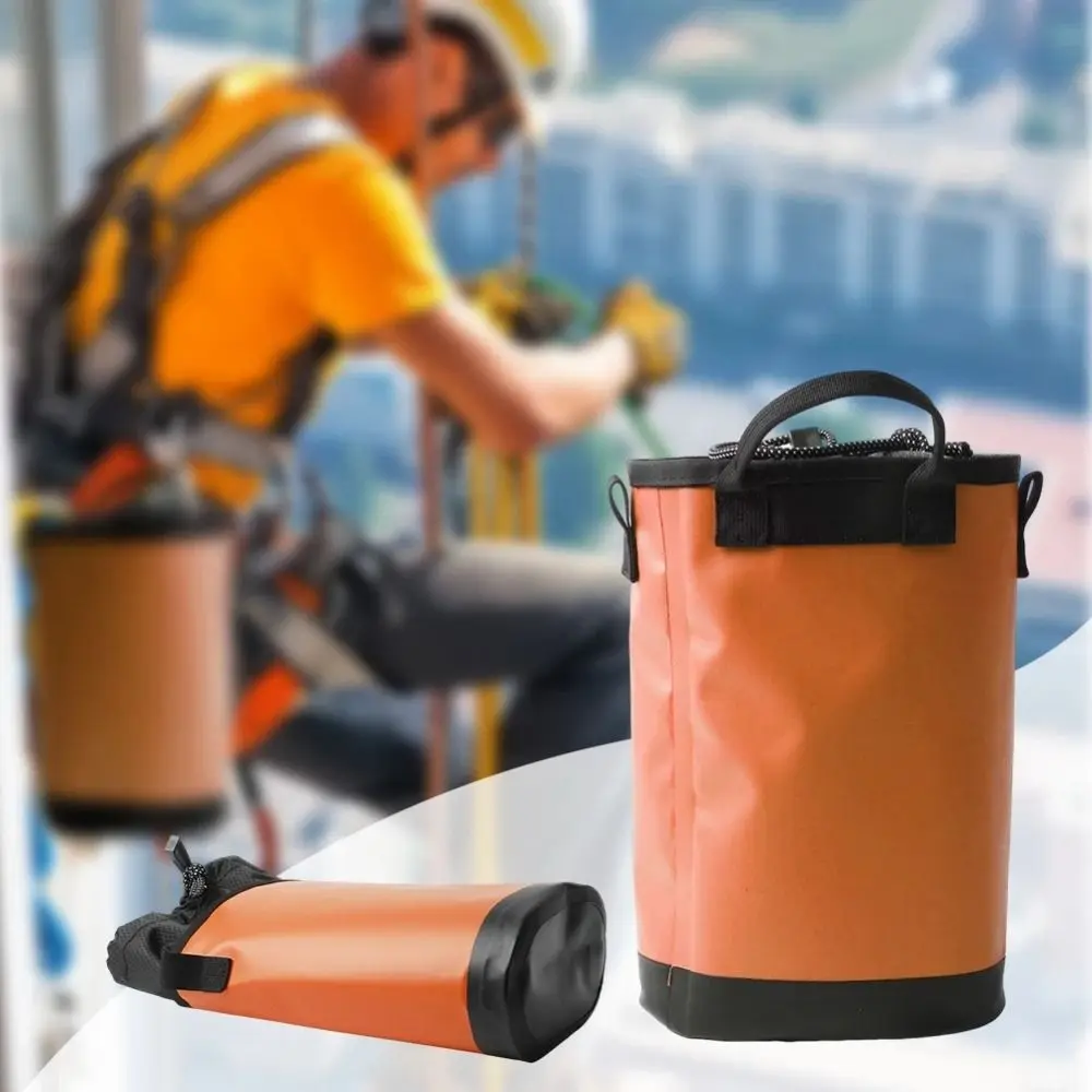 500D PVC Mesh Cloth Tool Storage Bag Thick Wear Resistant 5L Large Capacity Drawstring Pouch Hanging Loop Design