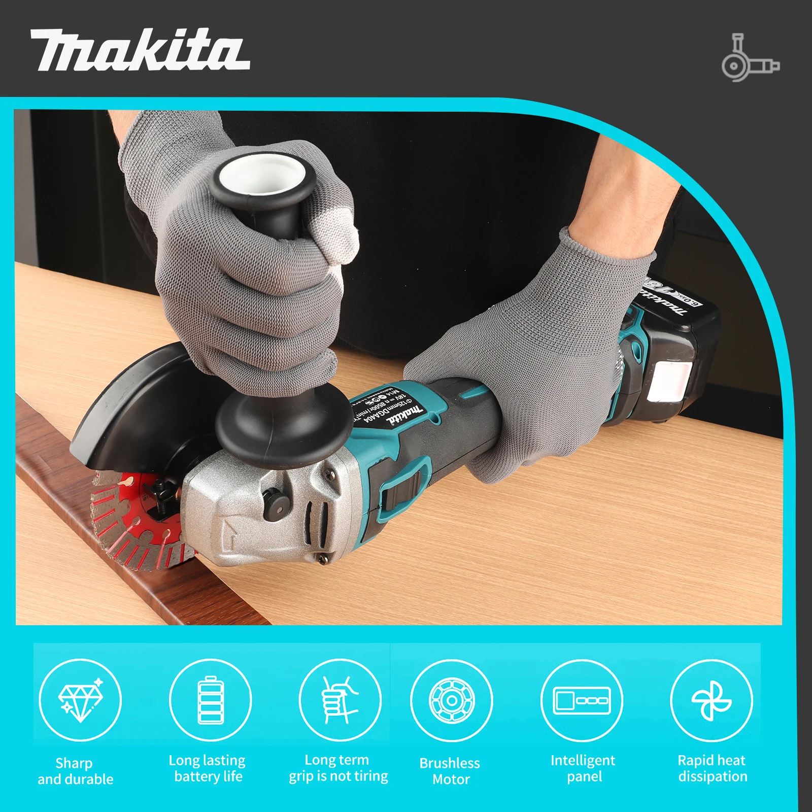 Meuleuse d'angle sans fil Makita : 18 V, 125 mm, moteur sans balais, 100 000 tr/min pour les tâches de meulage professionnelles pour le travail des métaux et la construction