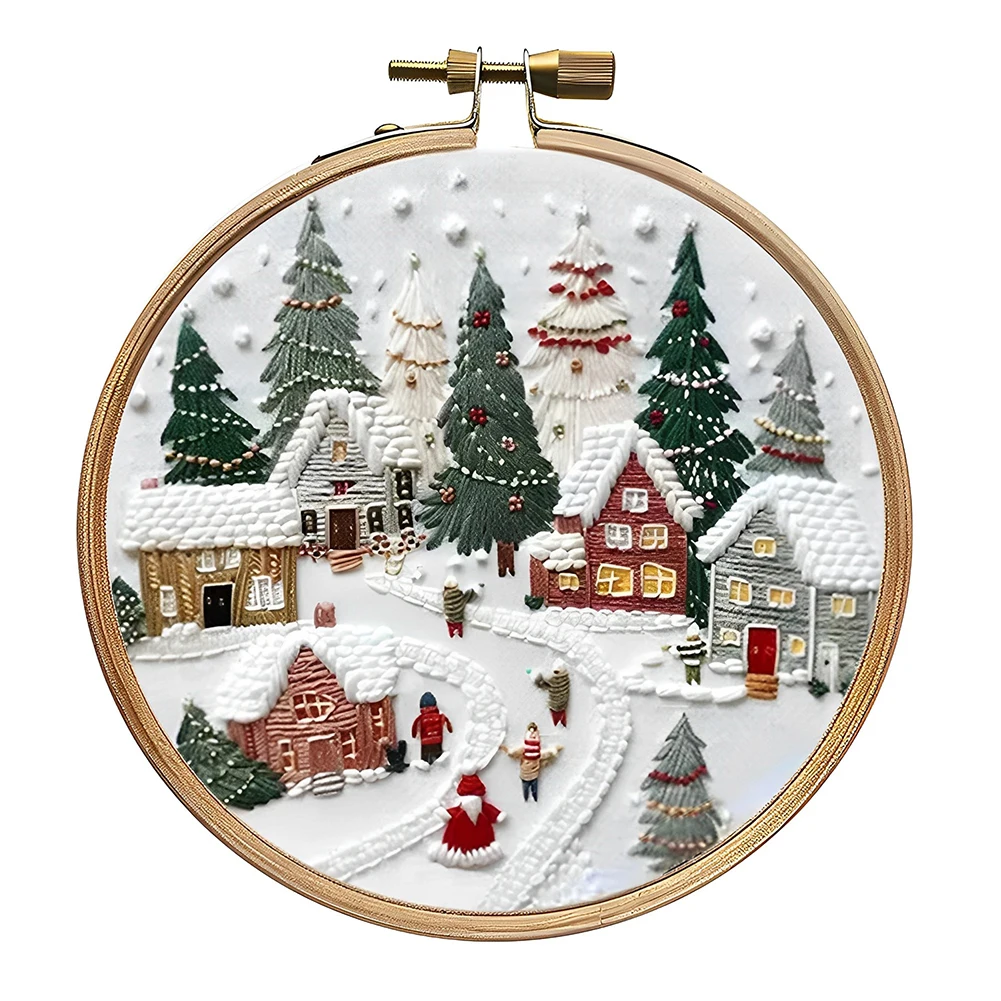 Festive Christmas Cross Stitch Embroidery Kit for Beginners