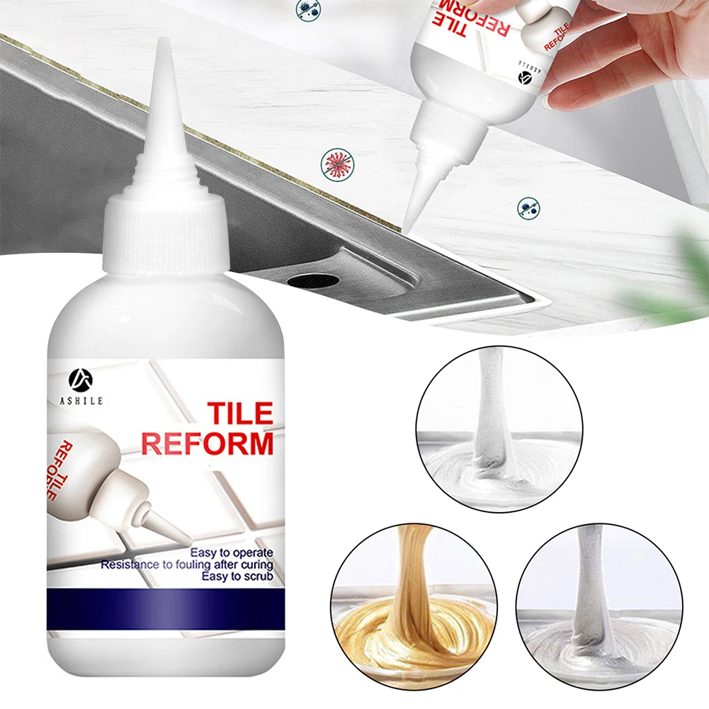 280ml Tile Caulk With Seam Balls Masking Paper Stain Resistant Filling Tile Joint Tools For Home Bathrooms