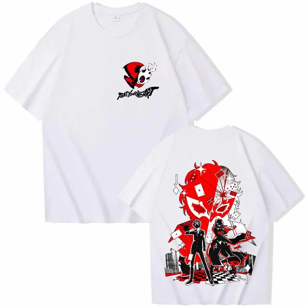 2026 New PR5 Family Matching Oversized Unisex Streetwear T Shirt Anime Joker Card Character Front And Back Graphic Tee