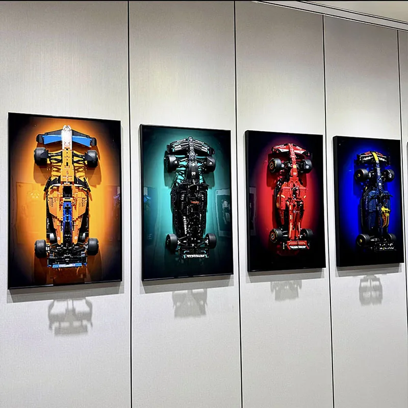 حامل تثبيت على الحائط بشاشة عرض معدنية مقاس 31.5 بوصة لسيارة LEGO F1 42207 42206 42171 42141، لسيارات CADA C64005 C44، موديل مكعبات البناء