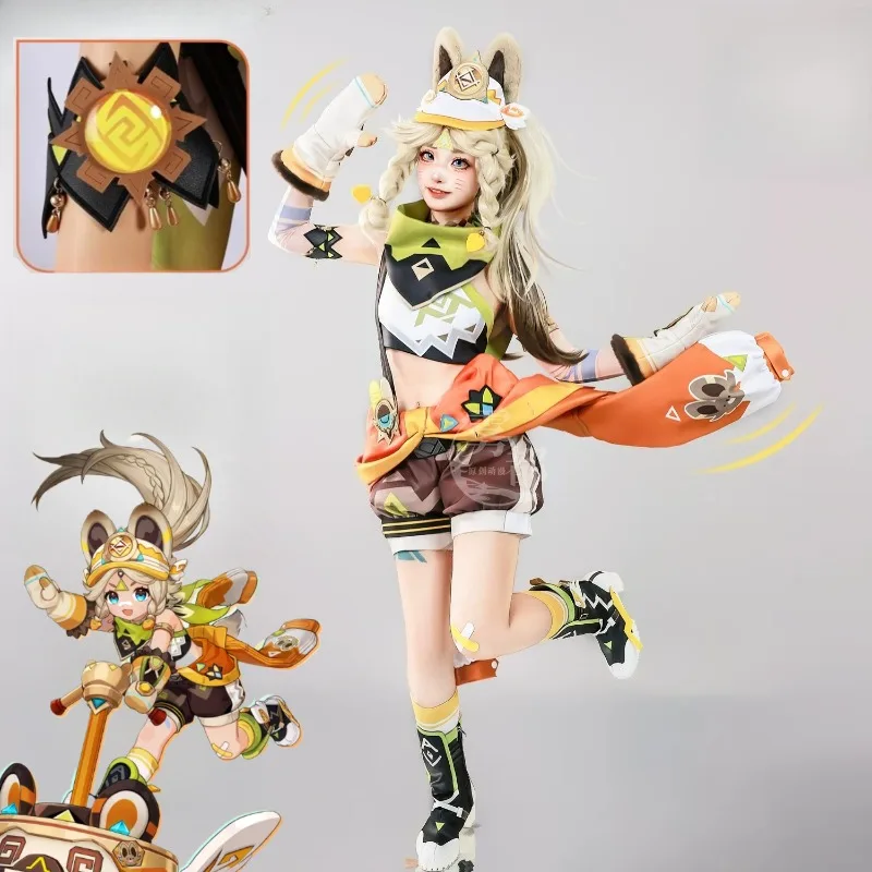 

Game Genshin Impact Kachina Cosplay Costume Wig Hat Gloves Accessories Suit for Women Halloween Anime Carnival Comic Con Outfit