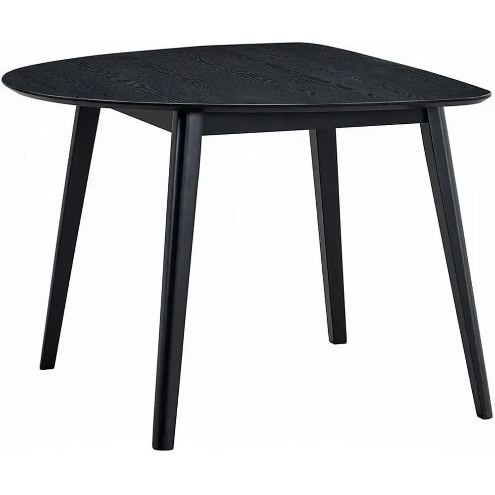 

Contemporary Black Wooden Dining Table for Small Spaces - Unique Shaped Top, 43W x 39D x 30H, Assembly Needed