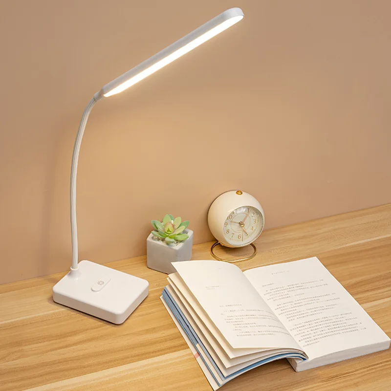 Adjustable Table Lamp Cartoon Cute Night Light USB Rechargeable LED Table Light Child Eye Protection Tricolor Dimmable Desk Lamp