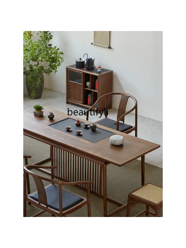 New Chinese Master Tea Chair Chinese Solid Wood Backrest Tea Room round-Backed Armchair All Solid Wood for Drinking Tea