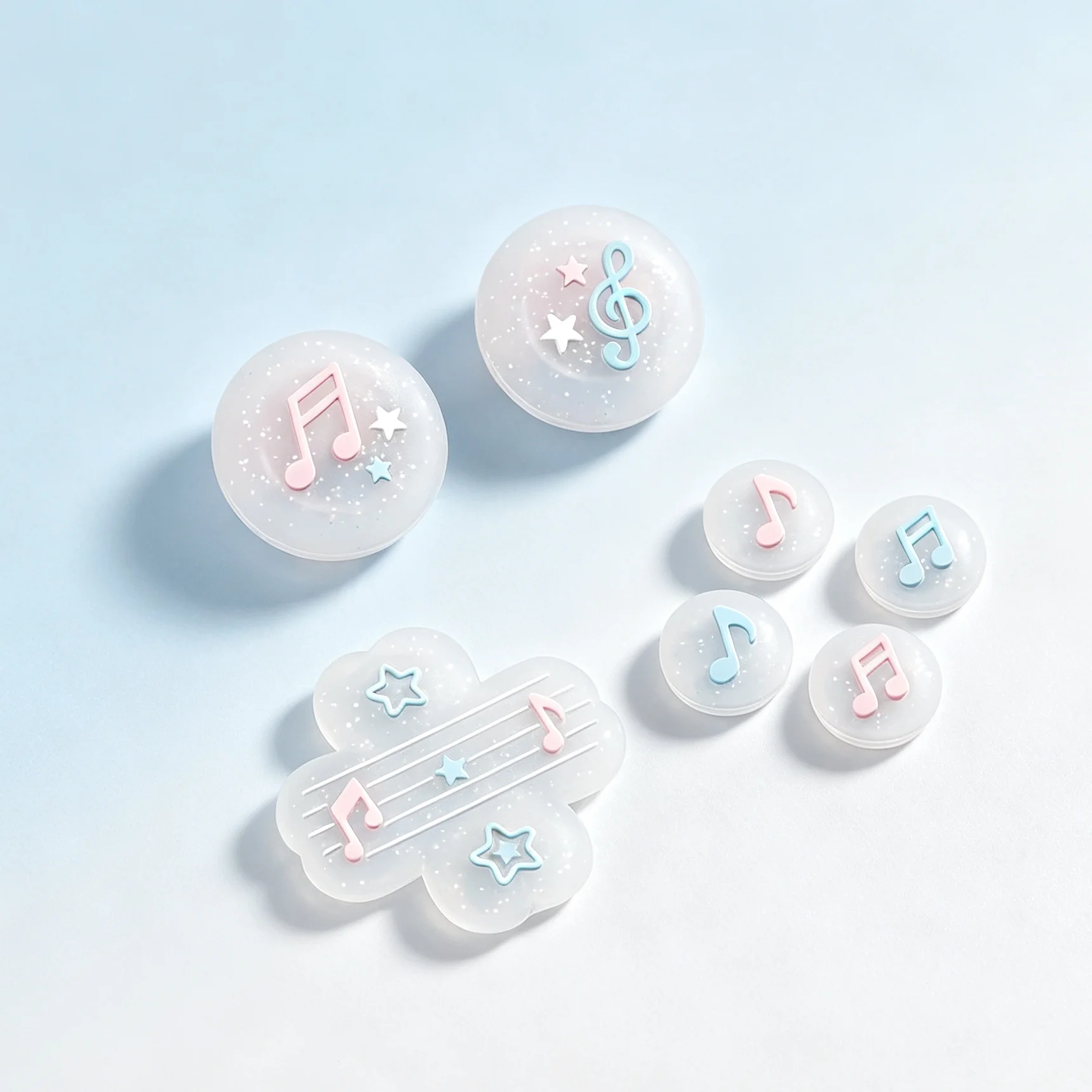 GeekShare NS2 Thumb Grip Caps and Cross D-Pad Button Caps Sets Compatible with Switch 2, Memory of Music Notes