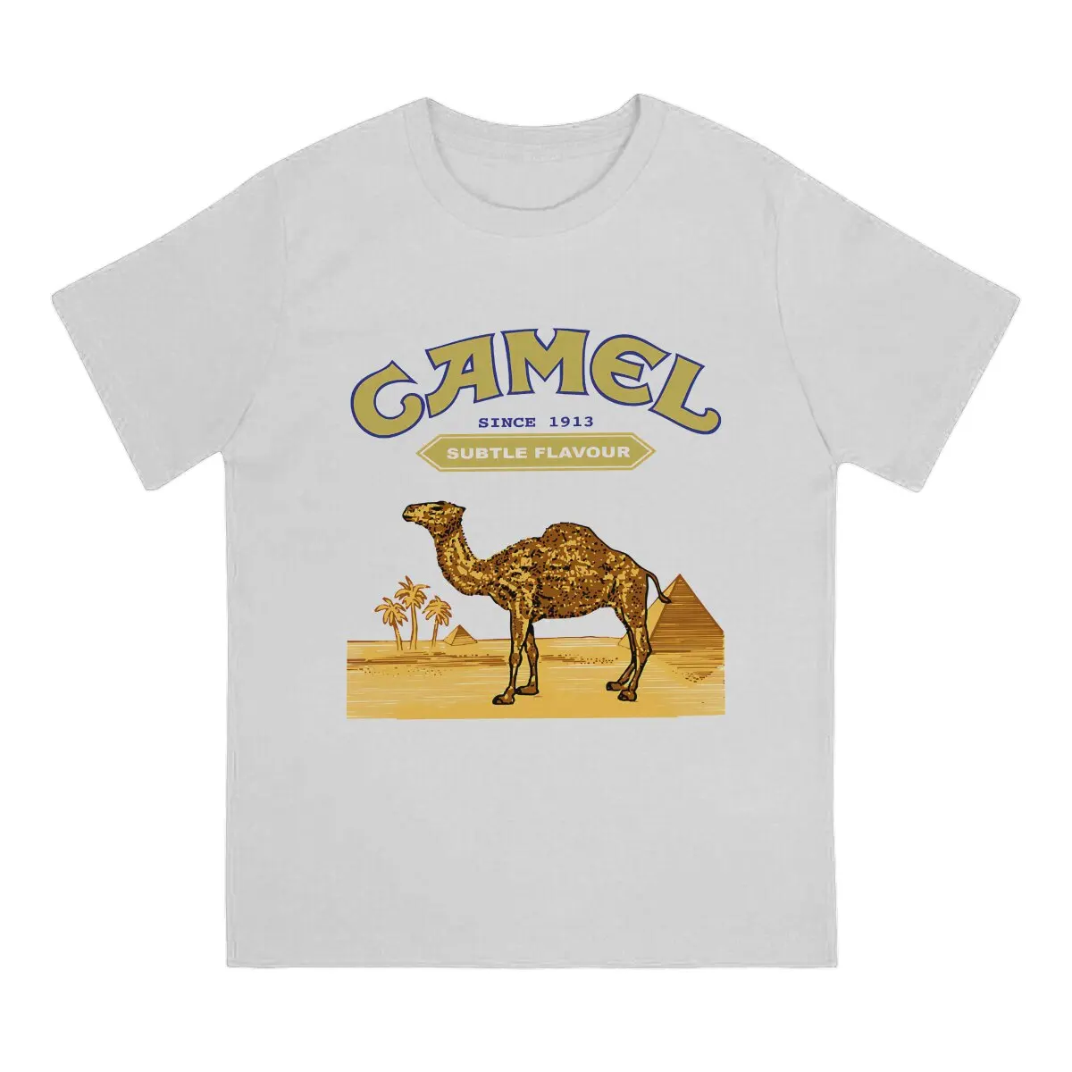 Camel Cigarettes  T Shirt Fashion O-Neck TShirt Polyester Short Sleeve