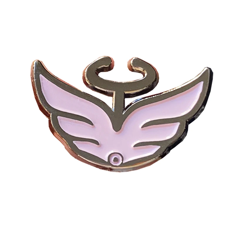 Factory Pink Wing Plate Silver Soft Enamel Lapel Pin Cute Cartoon Girl Favorite Pattern Badge Manufacturer Brooch For Girls Gift