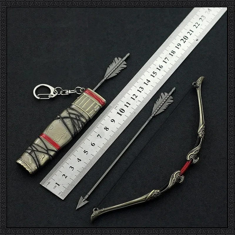 God of War Atreus Talon Bow Kratos Keychain Weapon Bow and Arrow Weapon Katana Metal Sword Samurai Toys for Boys Children Gifts