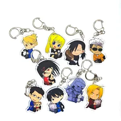 Cartoon Anime Lilo and Stitch Pendant Keychains Holder Car Key Chain Key Ring Mobile Phone Bag Hanging Fullmetal Alchemist