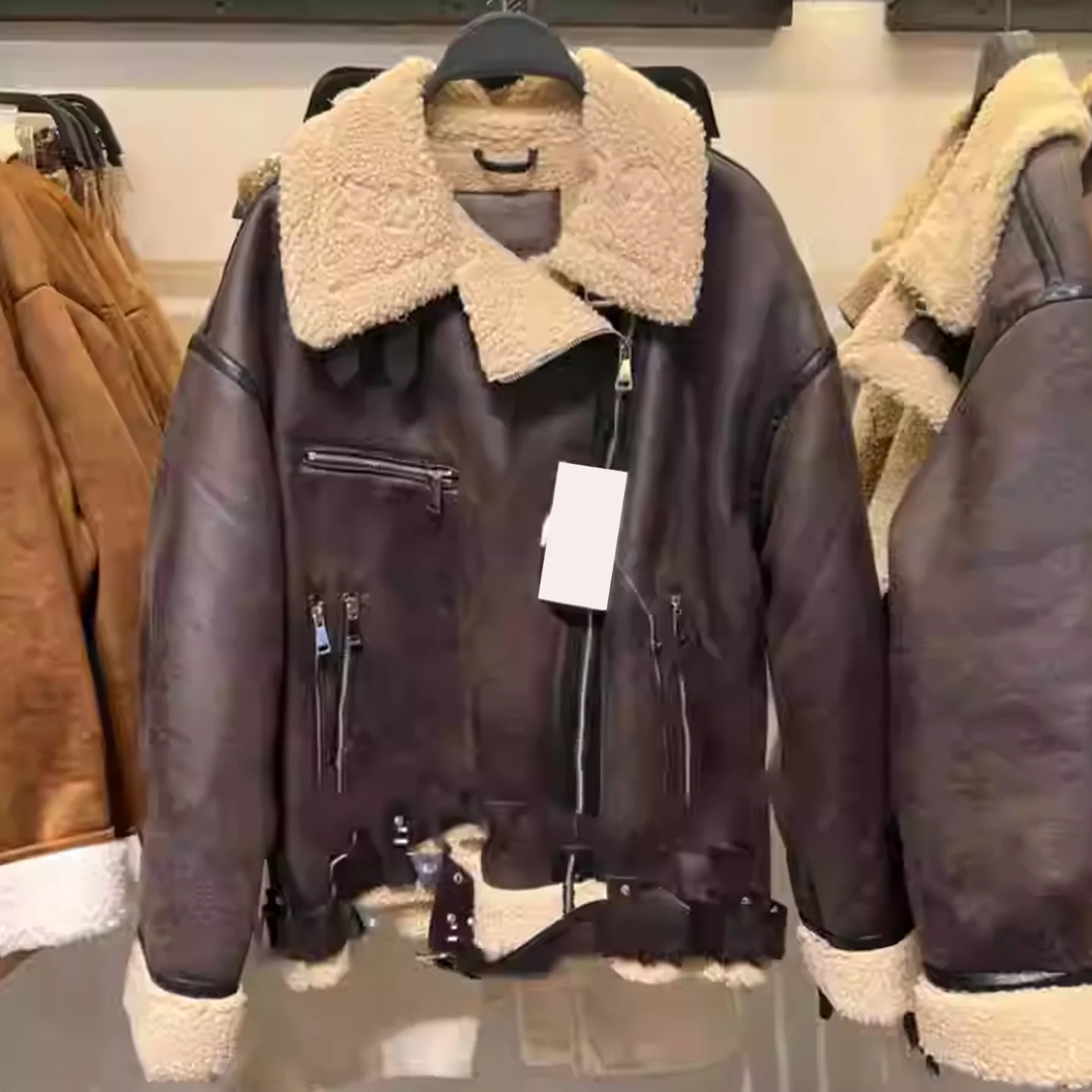 Jaet en fausse fourrure Double face pour femme, automne-hiver, nouveau cuir et fourrure intermédiaires Z, ligne droite, couleur Pure, 699