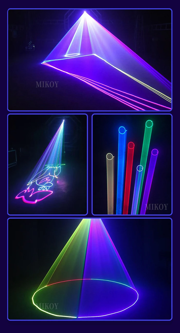 MIKOY RGB 6W Laserlicht Bluetooth App-Steuerung ILDA Home-Party DMX Hochzeitsprojektor DJ Nachtclub Disco Weihnachtsbühnenbeleuchtung – Detail 9