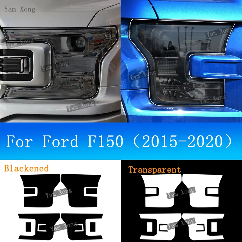 

Car Headlight Transparent Sticker TPU Protective Film For Ford F150 2015-2020 Exterior Headlight Light Black Smoke Cover Film