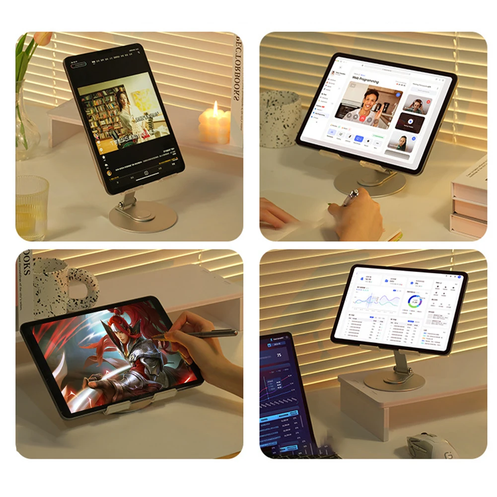Акриловая подставка для планшета складной Регулируемый Настольный держатель вращающийся на 360 ° держатель для планшетов прозрачный кронштейн для планшета для iPhone iPad
