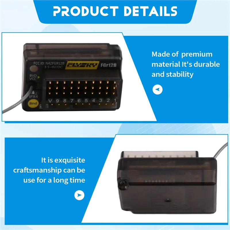 FBIL-FLYSKY Fgr12b 2.4Ghz 12CH RC 수신기 AFHDS3 송신기 용 PWM PPM Ibus 인터페이스 RF 모듈 PL18 NB4 NB4 Lite FRM 302