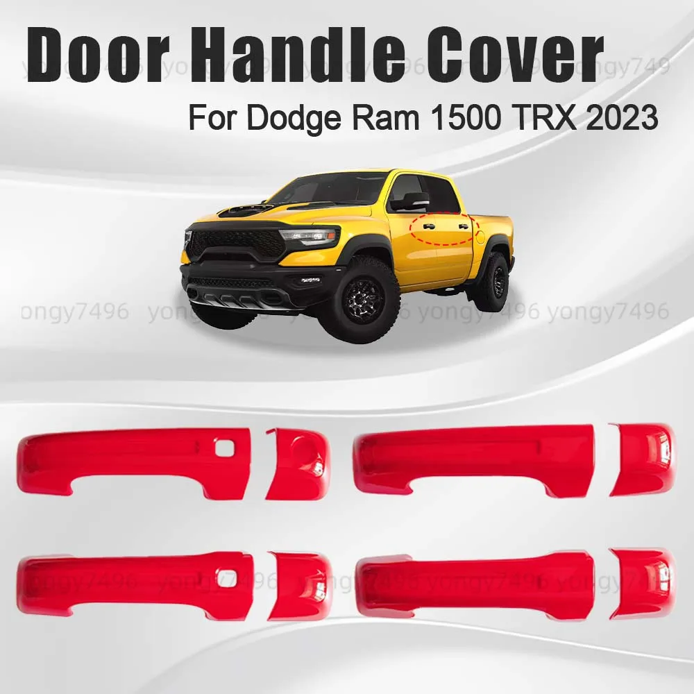 

Car Upgrade Red Door Handle Cover For Dodge Ram 1500 TRX 2023 Cars Accessories Decoration Styling Car Stickers Protective Case