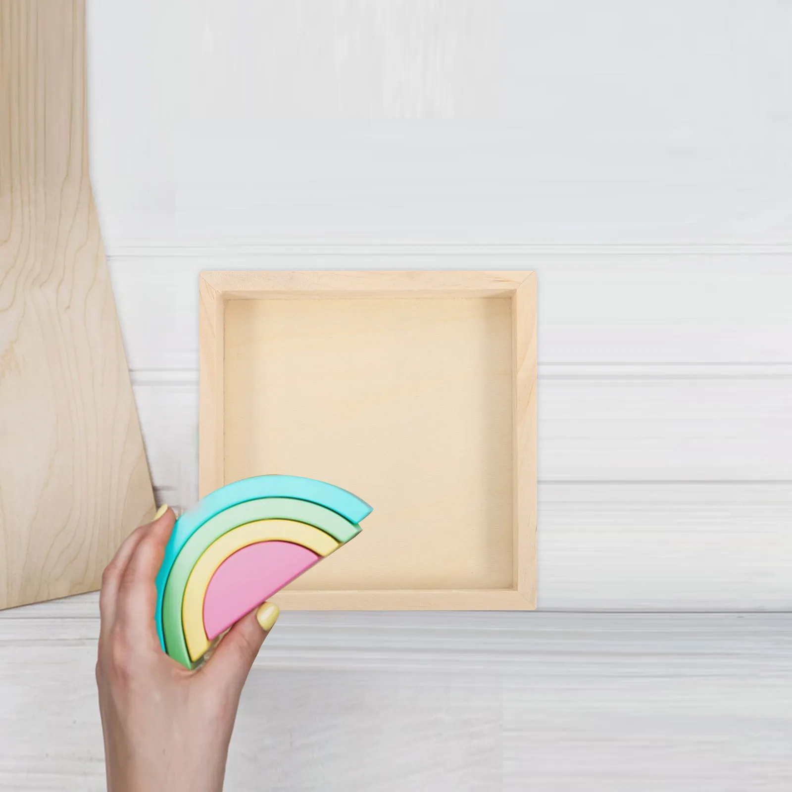 

6Pcs Painting Tray Premium Hexahedral Puzzle Dish Simple Elegant Design for Child Room Organization Puzzle Storage Tool