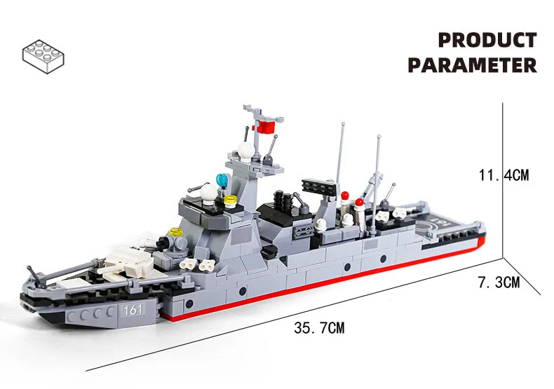 China Modernes Militärschiff Typ 052D Zerstörer Modellbausatz Baustein-Kriegsfahrzeug Konstruktionsspielzeug für Geschenke – Detail 2