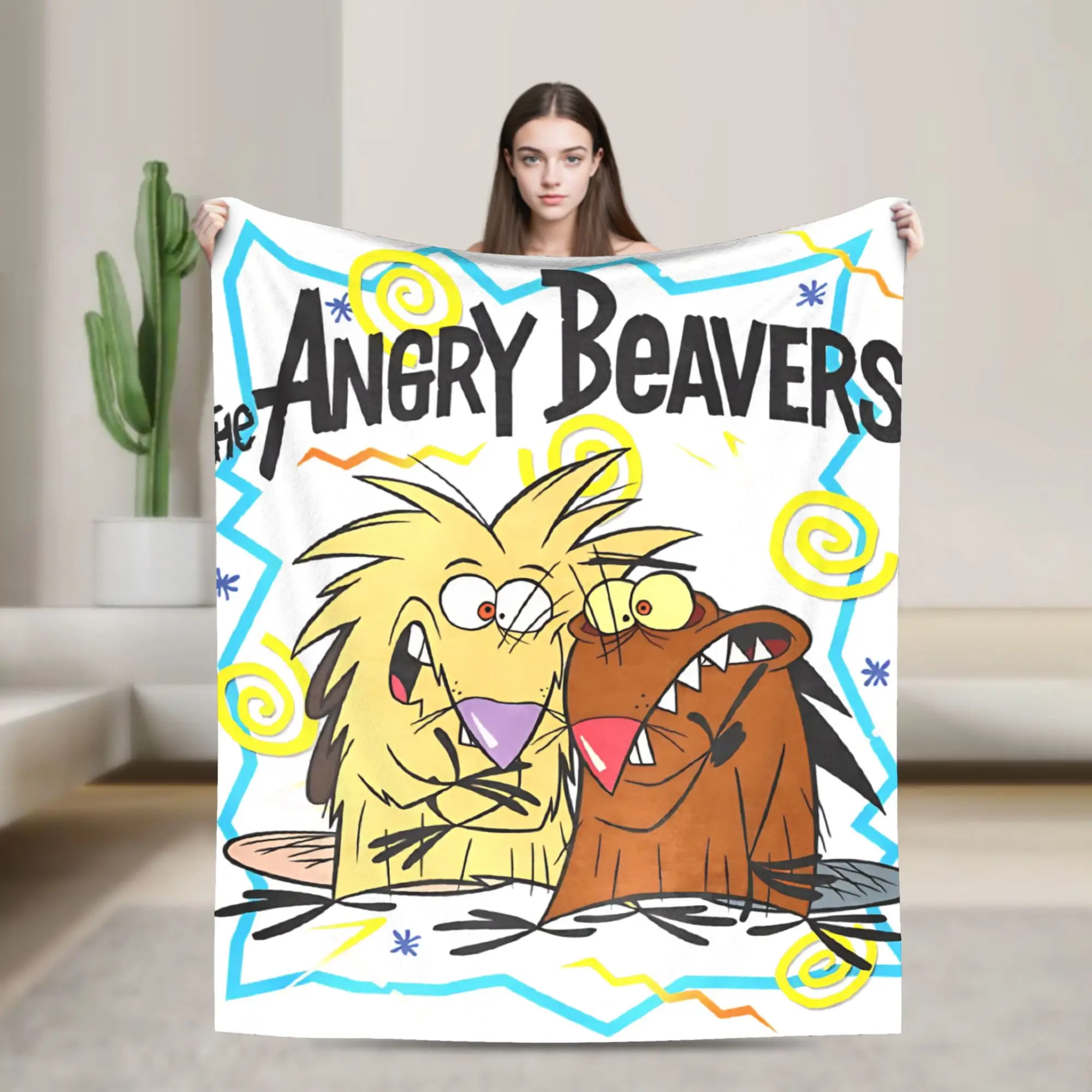 Stylish Angry Beavers Daggett & Norbert Feverish  Blankets Ultra-Soft Velvet  Cozy Throw Blankets Machine Washable