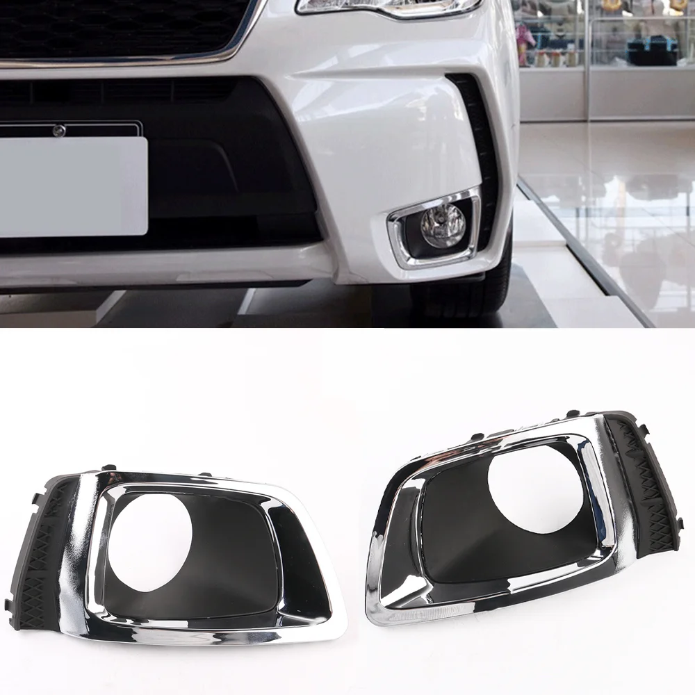 Car Front Fog Lamp Covers Fog Light Frame Replace 57731SG090 57731SG080 For Subaru Forester SJ 2014 2015 Auto Parts Accessories
