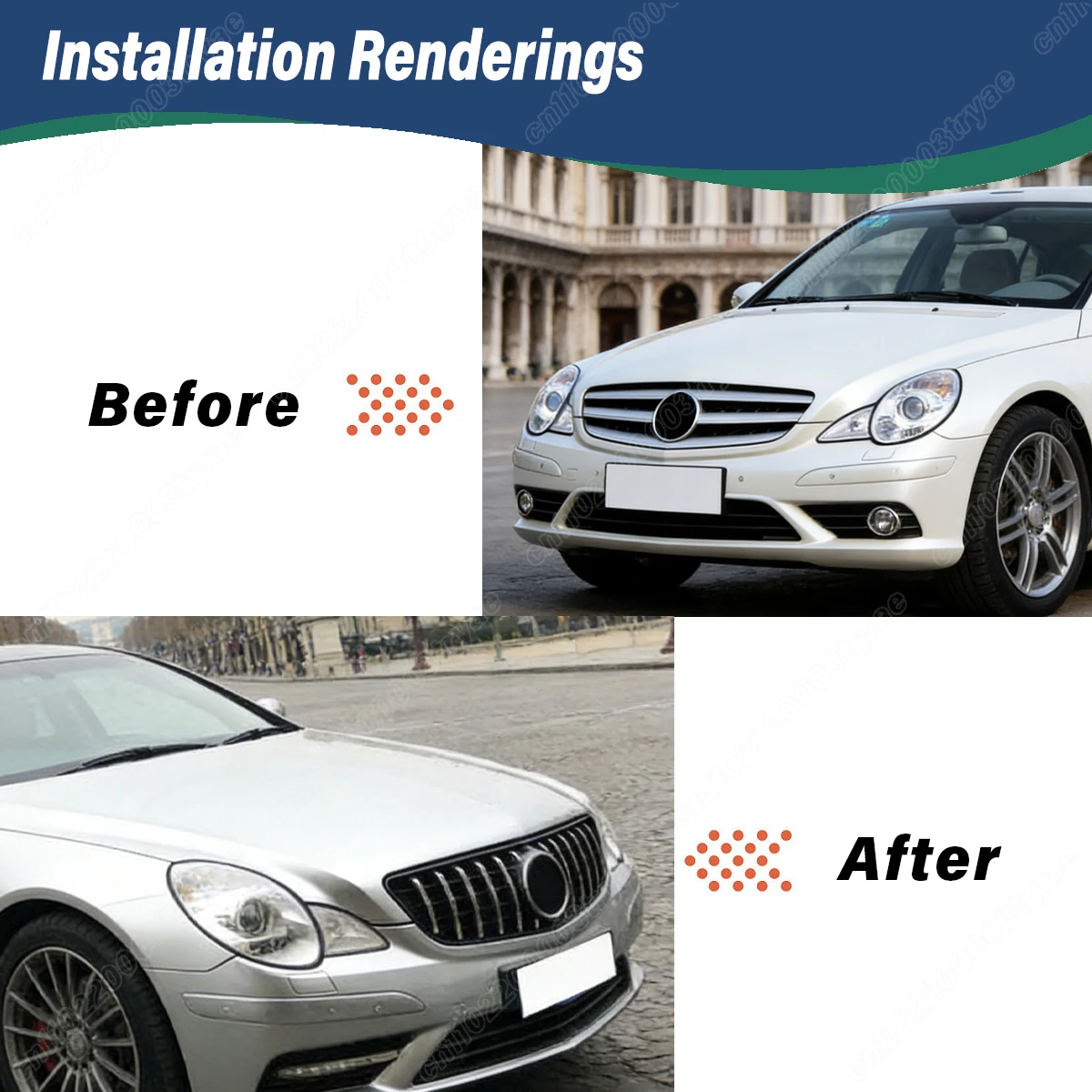 For Mercedes-Benz R-Class W250 2007 2008 2009 2010 Automotive Front Bumper GT Style Radiator Guard Air Intake Grille Body Kit