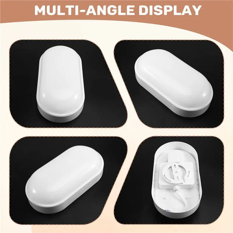 LED Moistureproof Wall Lamp Oval LED Ceiling Lamp IP65 Waterproof AC85-265V Bathroom Outdoor Garden Yard Lamp