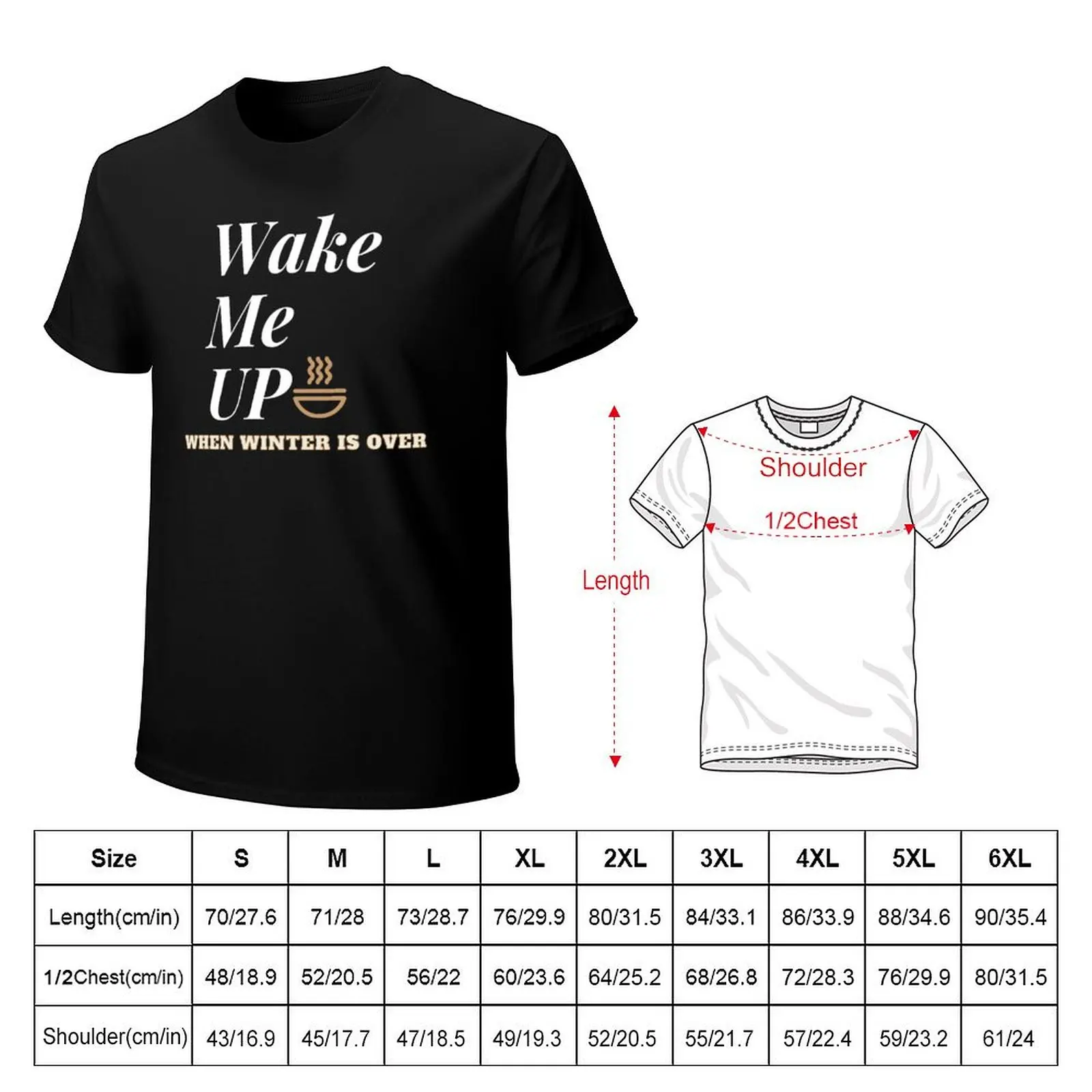 Wake me up when winter is over T-Shirt Blouse animal prinfor boys aesthetic clothes mens white t shirts