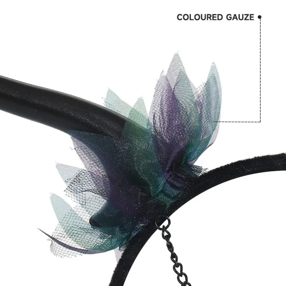 Novità Nappe Elfo Fascia Foresta Fantasia Costume Cosplay Halloween Fascia per capelli Fotografia Puntelli Fata gotica Cerchietto per capelli Ragazze