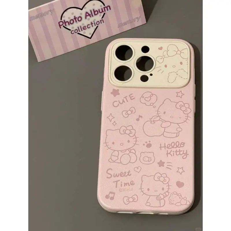 

Hello Kitty Hot Sale Phone Case for iPhone 15/14/13 Pro Max/12 Pink Cartoon Soft Cover Sweet Style Shockproof Protective Case