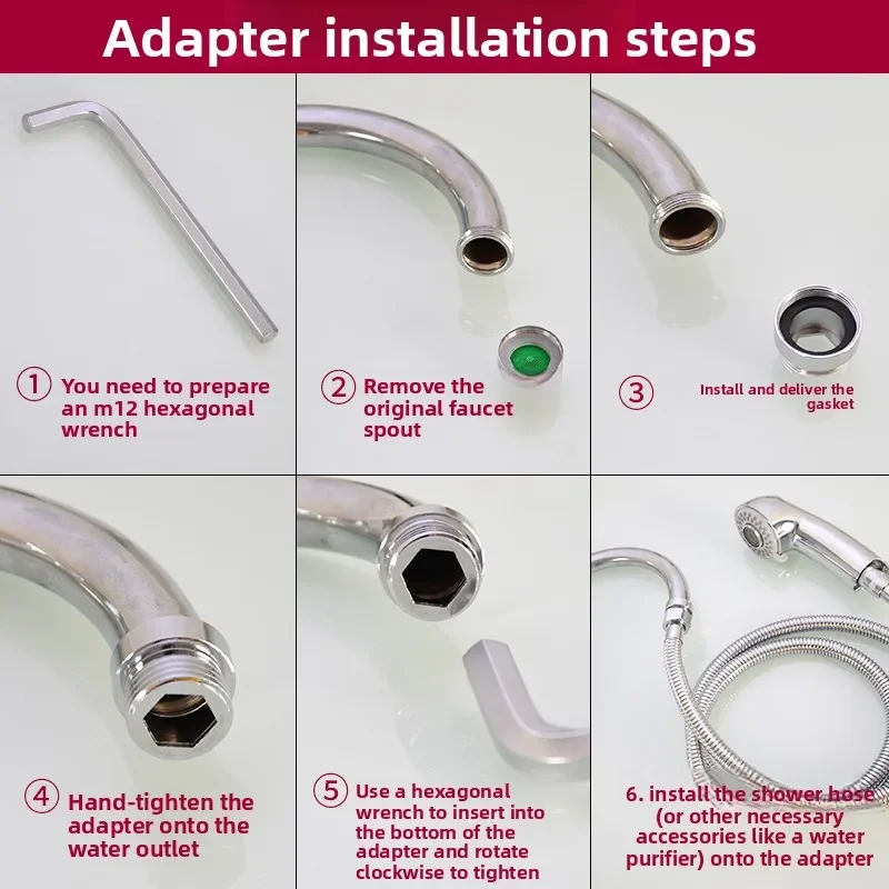 Brass Faucet Aerator Water Purifier, 4-Point Coarse Tooth to M22/24/28 Fine Tooth External and Internal Tooth Adapter Accessorie