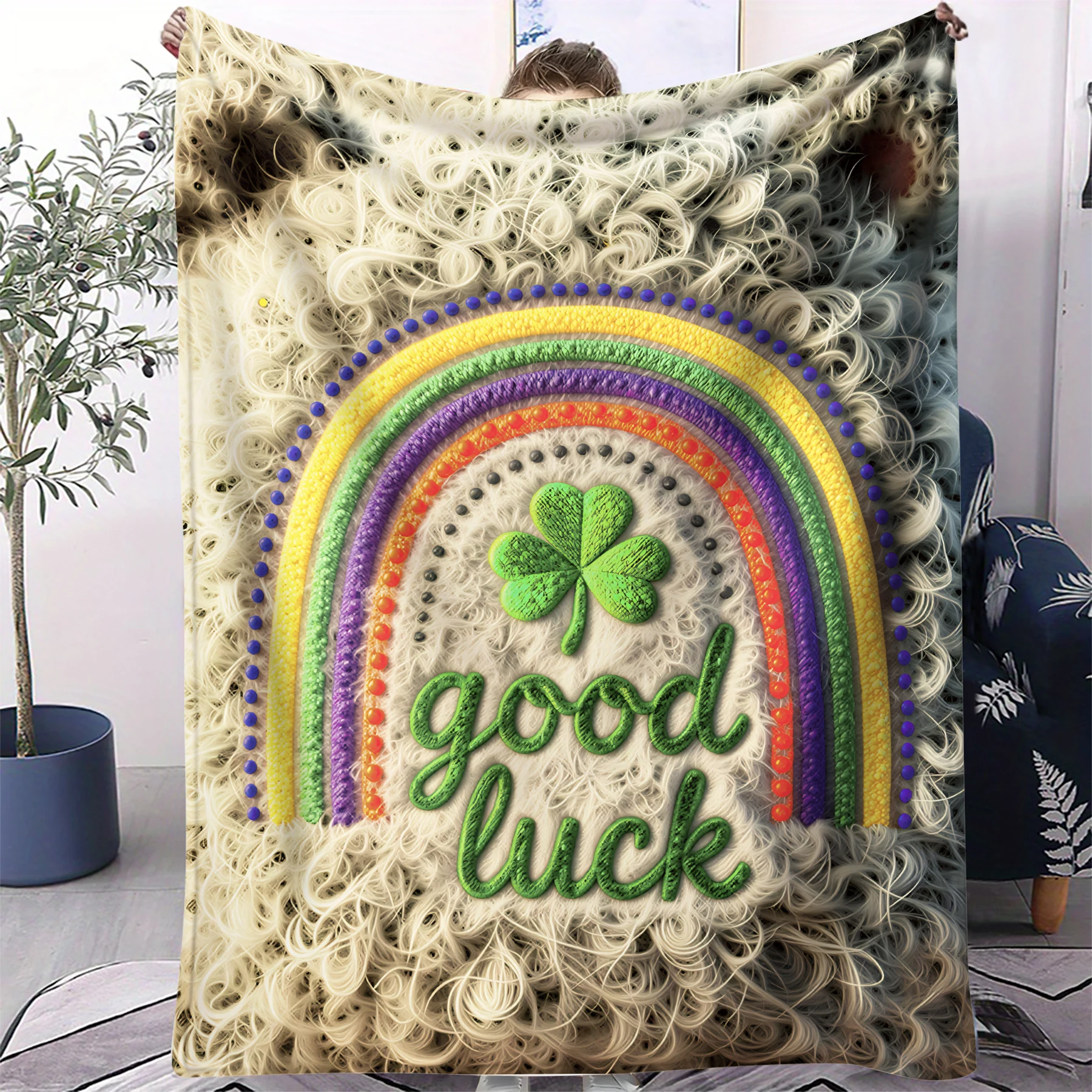 

Фестиваль Дня Святого Патрика, атмосфера, мультяшное одеяло, домашний декор для дивана, забавное уютное одеяло для отдыха, отдыха