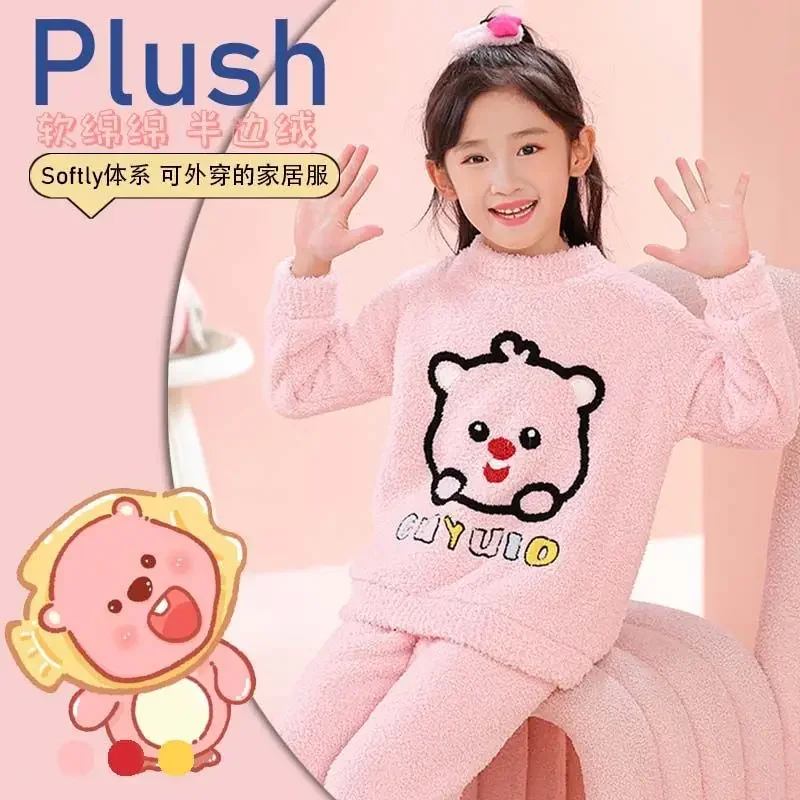 Sweet Hello Kitty Cinnamoroll Anime Kawaii Shirt Pants Pajamas Cute Cartoon Sanrio Ins Kuromi Children Clothing Gifts for Kids