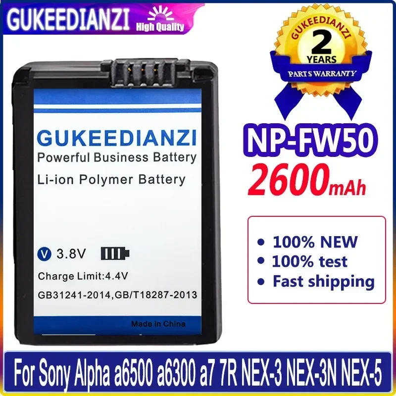 

Mobile Phone Batteries NP-FW50 NPFW50 2600mAh For Sony Alpha a6500 a6300 a7 7R a7R a7R II a7II NEX-3 NEX-3N NEX-5 Battery