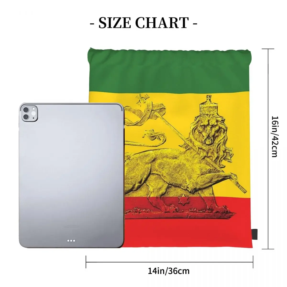 Lion Of Judah Rasta Colours Backpacks Portable Drawstring Bags Drawstring Bundle Pocket Storage Bag BookBag For Travel Students