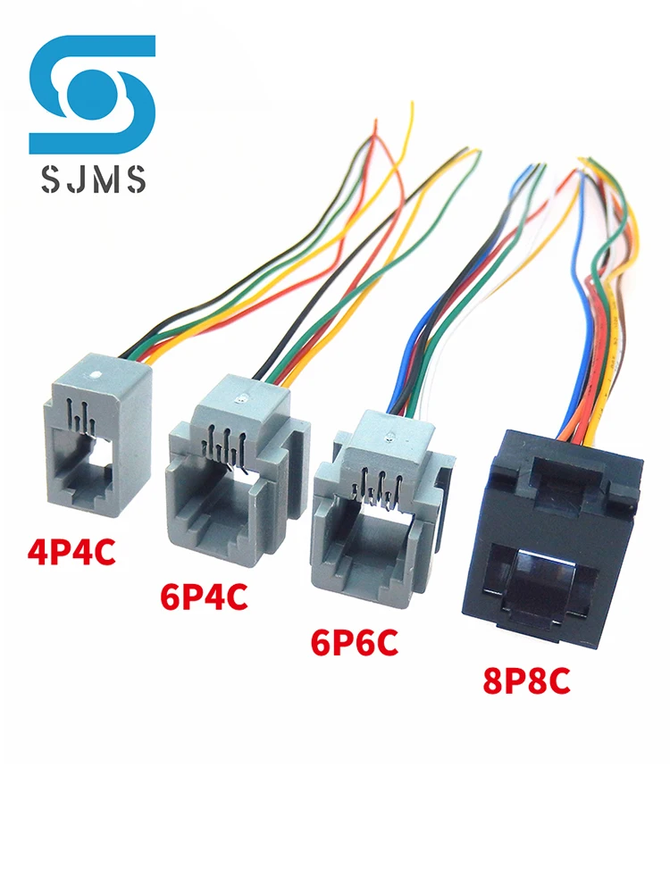 10PCS RJ11 RJ12 RJ45 Telefon WEIBLICHE BUCHSE 4P4C 6P4C 6P6C 8P8C Stecker Mit Draht Weibliche Jack Anschlüsse 616E 623K 616M 641D – Detail 3