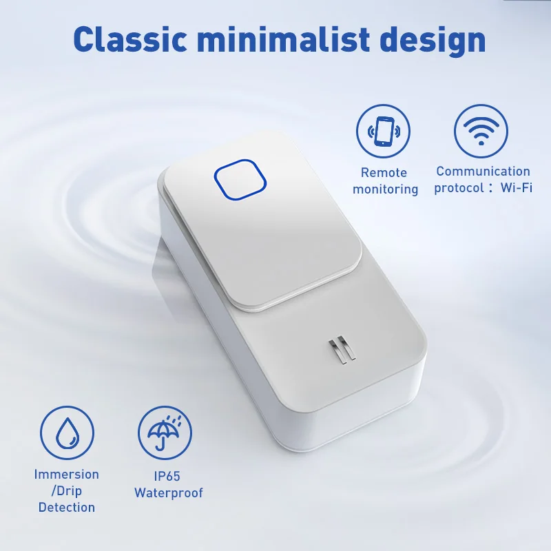 Water Leak Sensor IP65 Rated Waterproof Remote Monitor for Zigbee Smart Life 90dB High-Volume Alarm Water Overflowing Detector