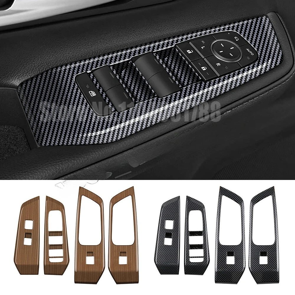 

Fit For Toyota Grand Highlander 2025 2024 Carbon Fiber Wooden Grain Window Glass Button Panel Frame Interior Accessories