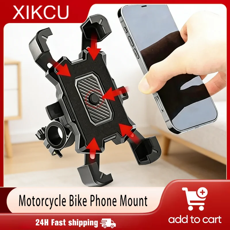 

Upgraded Bicycle Motorcycle General Universal Mobile Phone Holder Navigation Bracket For iPhone 17 16 15 Pro Max Samsung Xiaomi