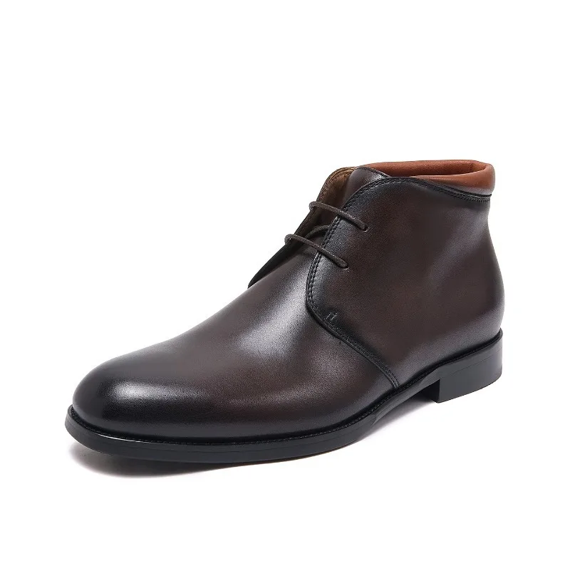 Vintage  Mens Chelsea Boots Genuine Leather 2026 Autumn British Style Elegant Ankle Fashion Wedding Social Shoes Man Size 44