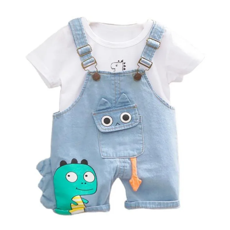 New Summer Baby Clothes Suit Children Boys Girls Short Sleeved T-Shirt Overalls 2Pcs/Sets Toddler Casual Costume Kids Tracksuits