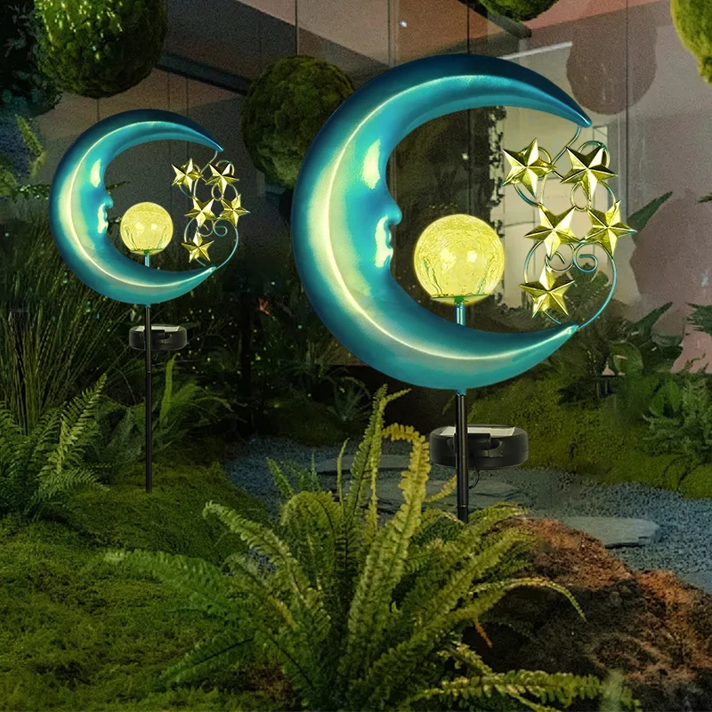 Solar Outdoor Garden Lights Solar Powered Pathway Lights Outdoor Decorative Lights IP65 Crackle Glass Globe Led Landscape Lights