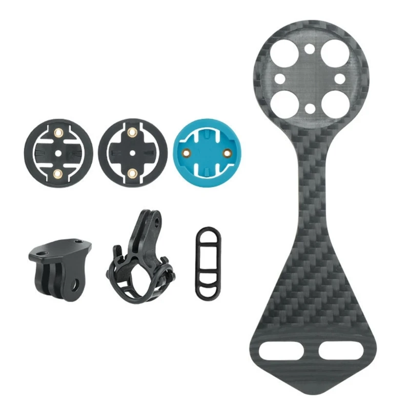 

Bicycles Handlebar Combo Mount Adjustable Out Front Computer Mount Carbon Fiber Bike Stem Mount Easy to Install