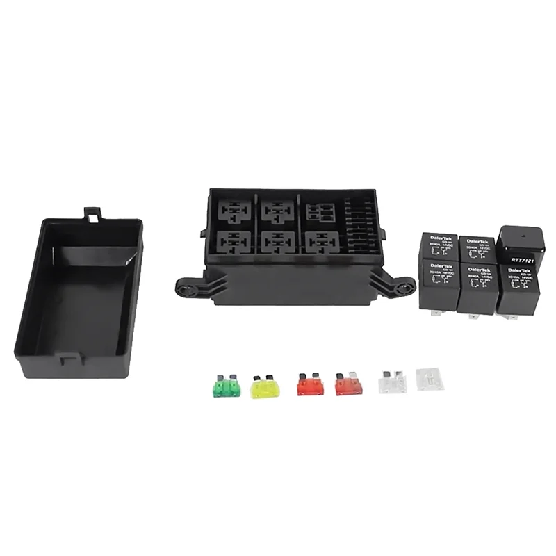 ABHY-12V caixa de relé 6 vias universal caixa de fusíveis de relé 6 slots bloco de relé atc/ato bloco de fusíveis com kit de relé acessórios para carro caminh