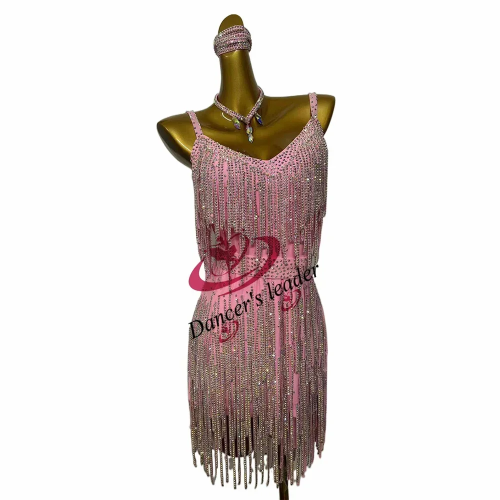 Vestido de dança latina feminino sênior personalizado cha tango vestido de dança crianças adulto palco profissional desempenho vestido