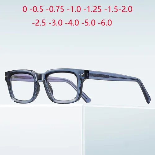 Imagen 1 del producto Gafas graduadas cuadradas pequeñas con bloqueo de luz azul para miopía TR90 UV400, gafas para miopía de 0-0,5-0,75 a-6