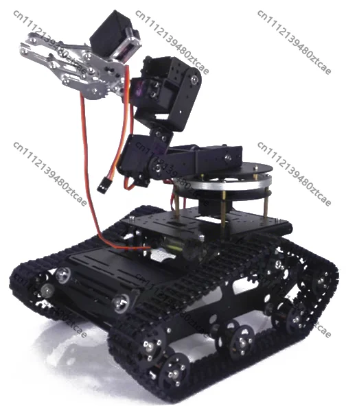 6DOF Robotic Arm Gimbal with CL1 Claw, Aluminum Alloy Base for Tracked Tank Chassis